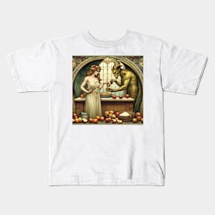 Eve and the Devil Making Apple Pie Kids T-Shirt